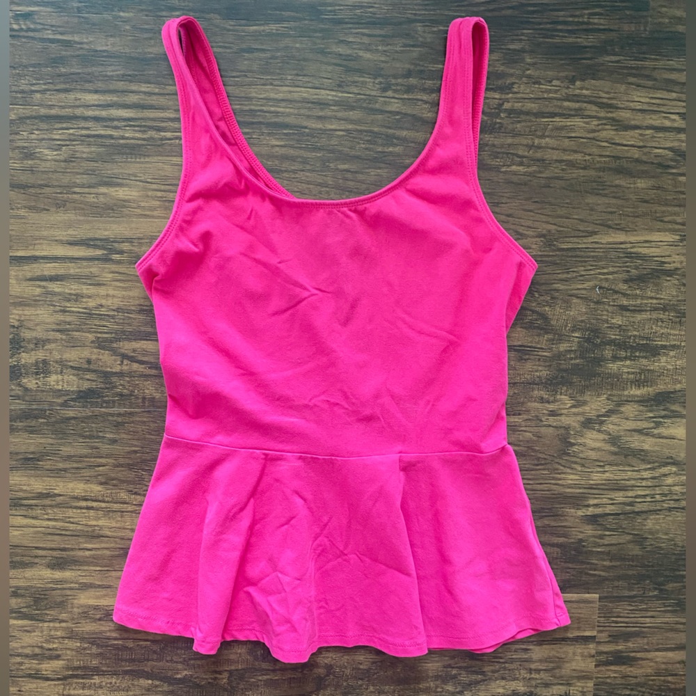 Express Hot Pink Peplum Tank Top